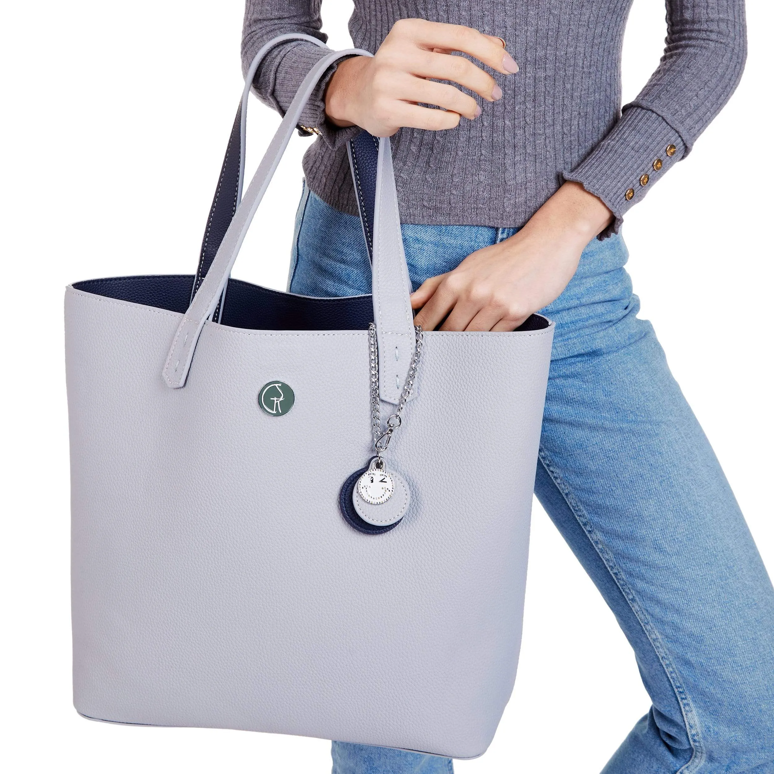 3 Vegan Leather Bags in 1 | Blue & Grey