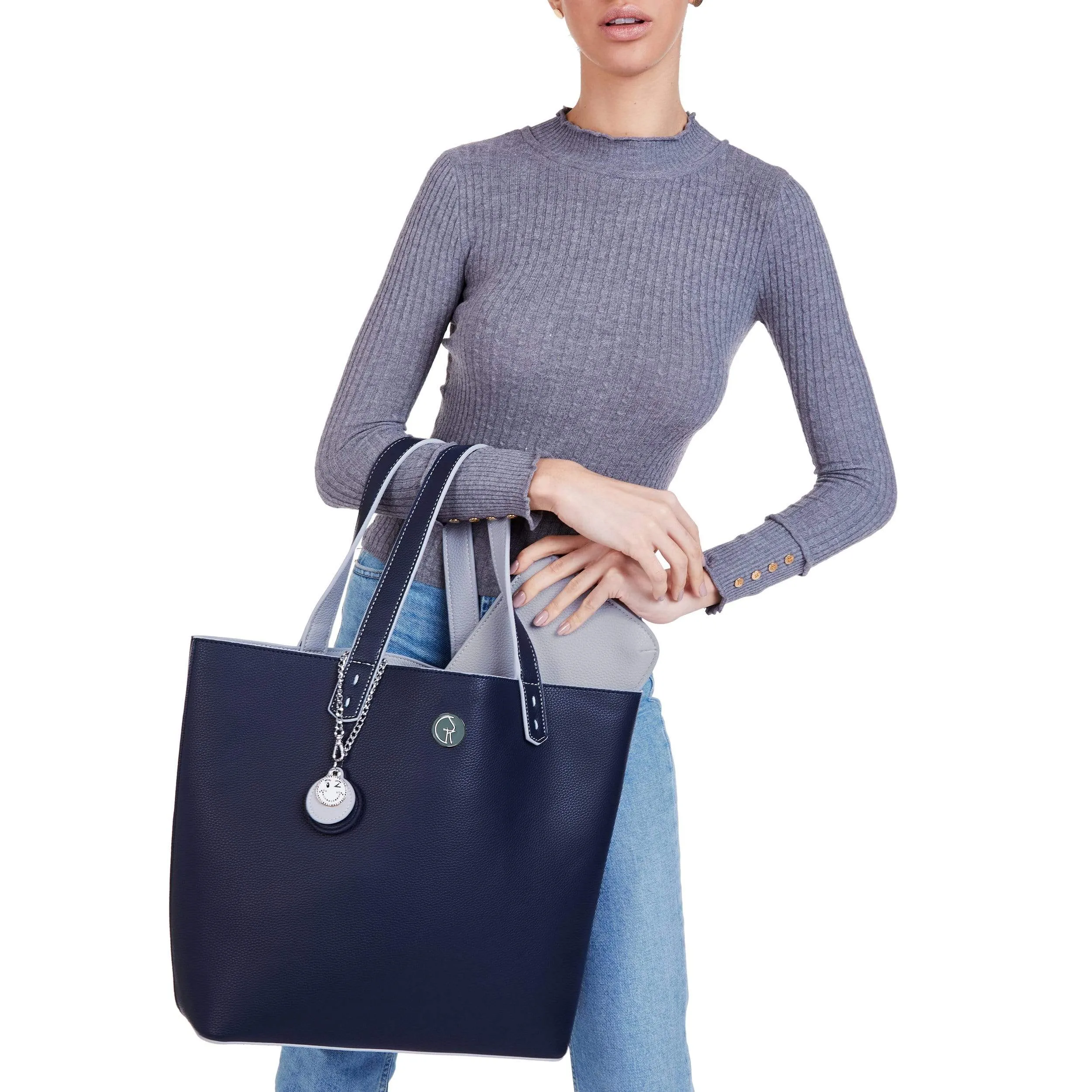 3 Vegan Leather Bags in 1 | Blue & Grey