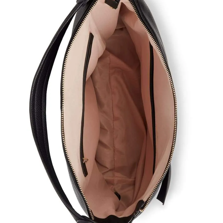 Abelia Vegan Leather Hobo Bag | Black