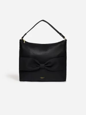 Abelia Vegan Leather Hobo Bag | Black