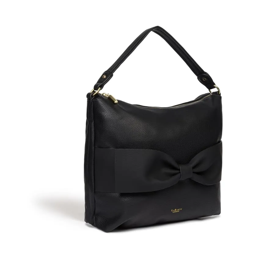 Abelia Vegan Leather Hobo Bag | Black