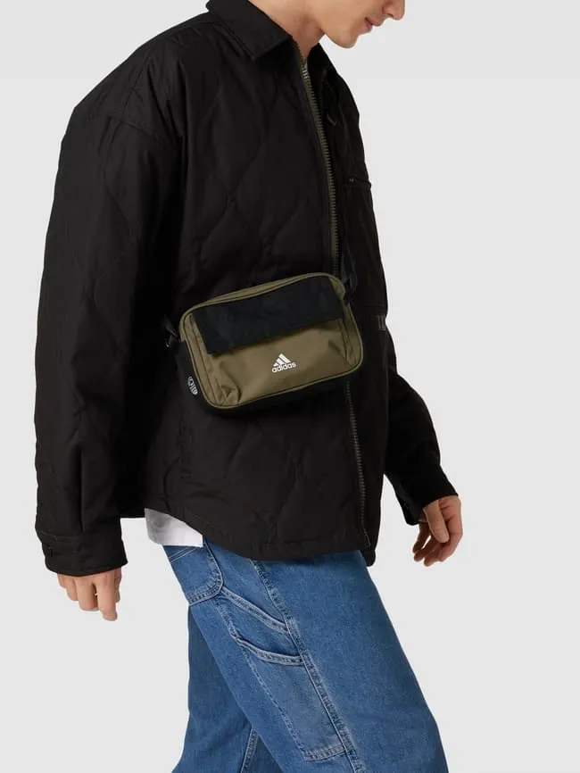 ADIDAS SPORTSWEAR Label Print Crossbody Bag, Olive Green