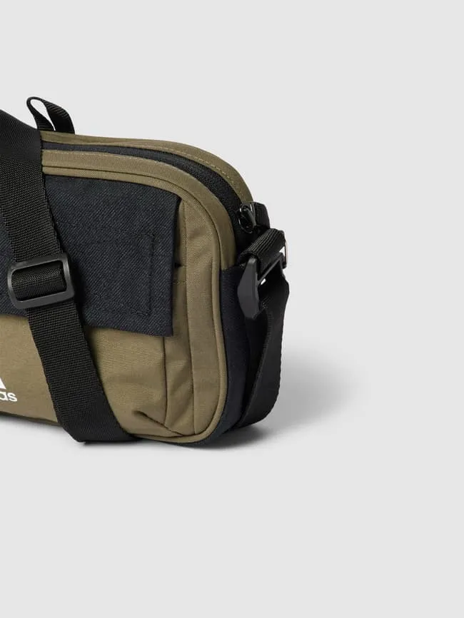 ADIDAS SPORTSWEAR Label Print Crossbody Bag, Olive Green