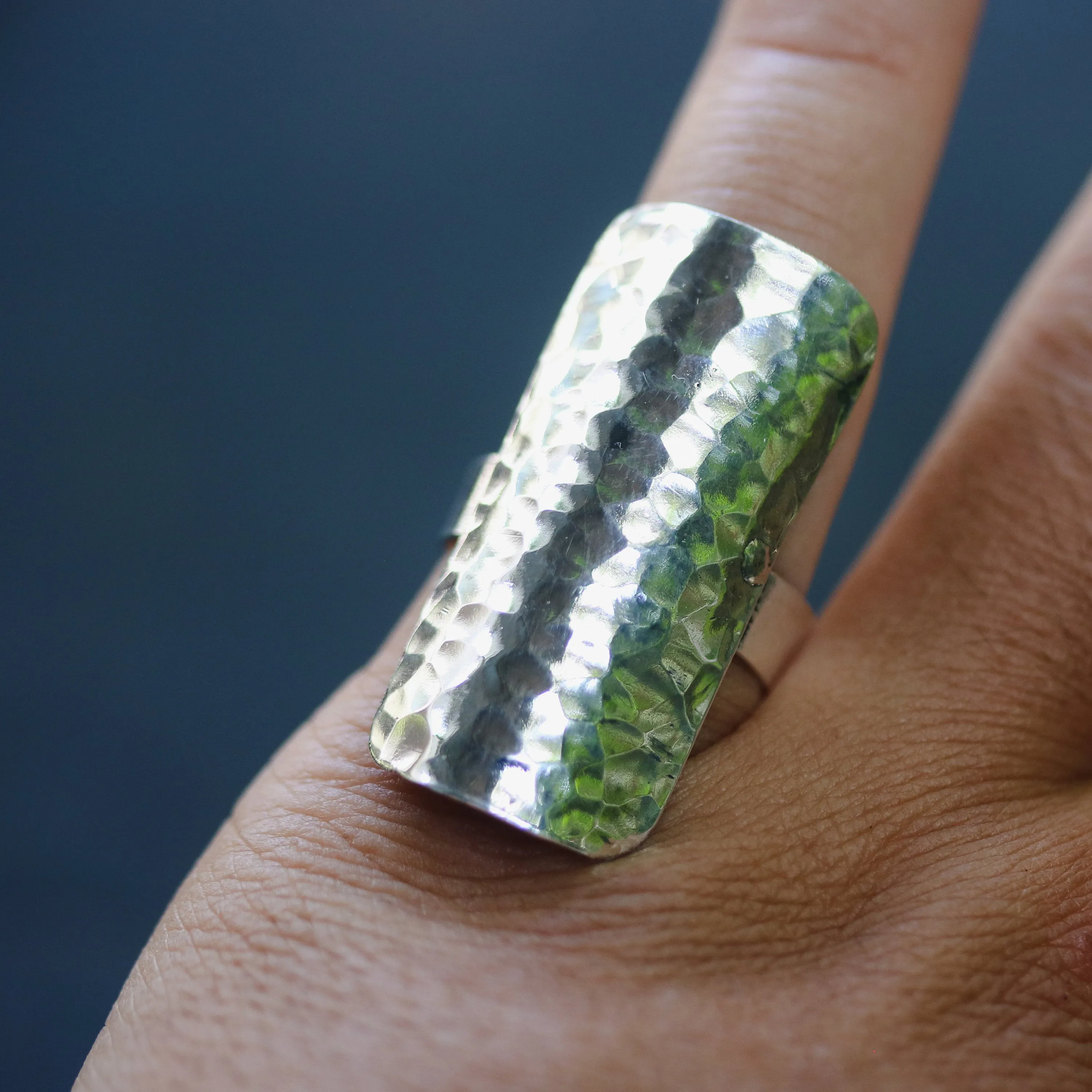 Adjustable ring, silver ring, large silver ring, silver shield ring, customizable ring, large ring, statement ring, boho ring