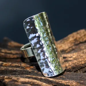 Adjustable ring, silver ring, large silver ring, silver shield ring, customizable ring, large ring, statement ring, boho ring