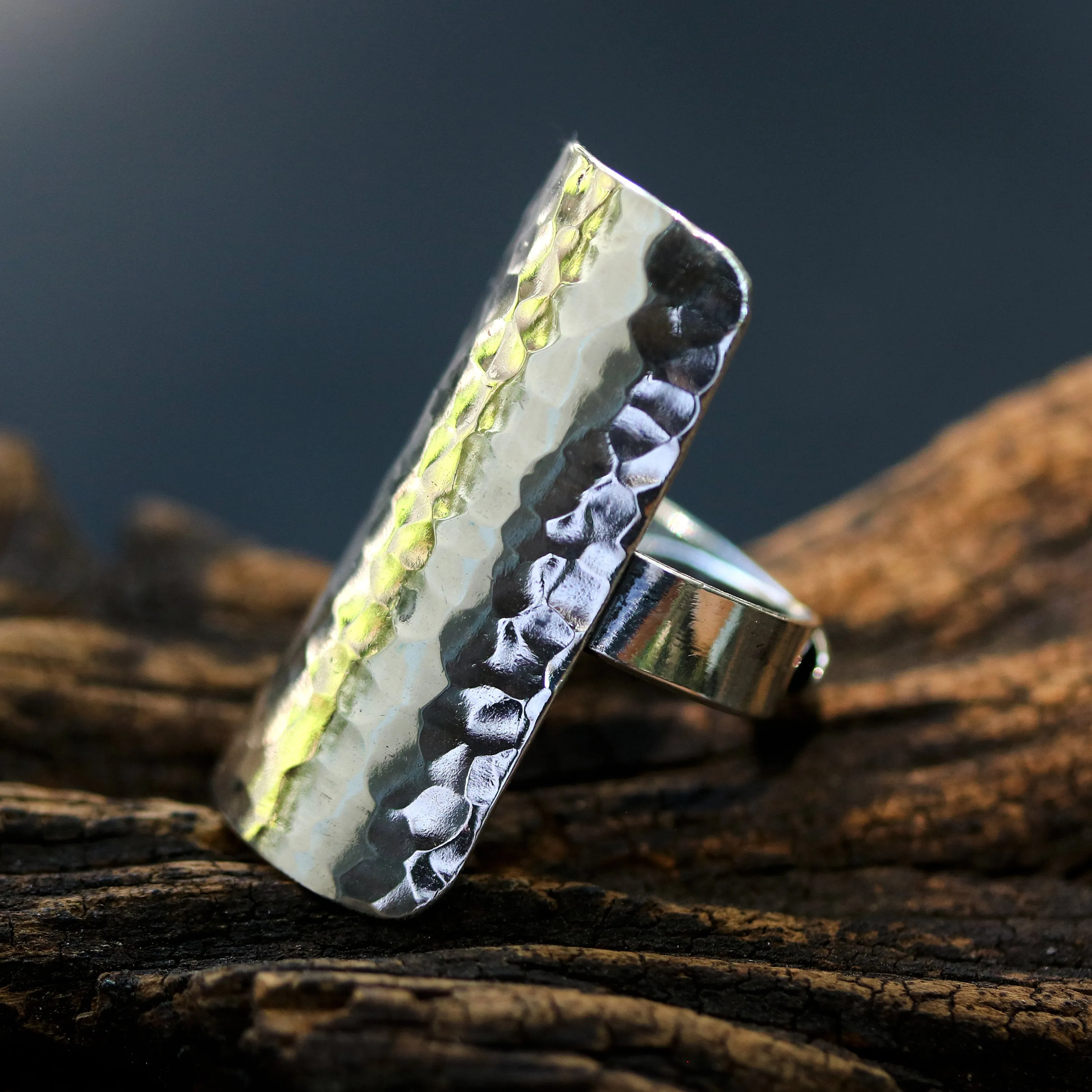 Adjustable ring, silver ring, large silver ring, silver shield ring, customizable ring, large ring, statement ring, boho ring