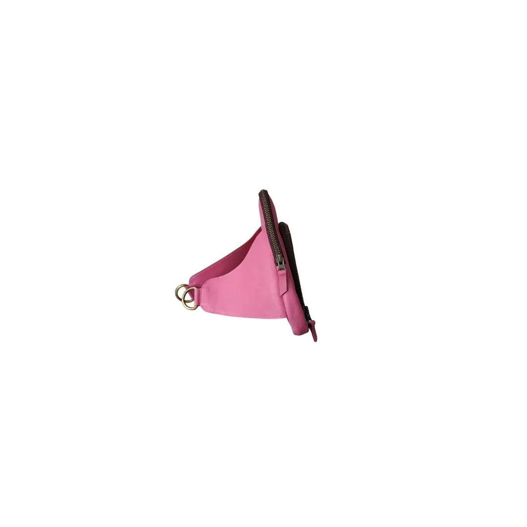 Alpha Belt/Crossbody Bag - All Leather Exterior - Pink