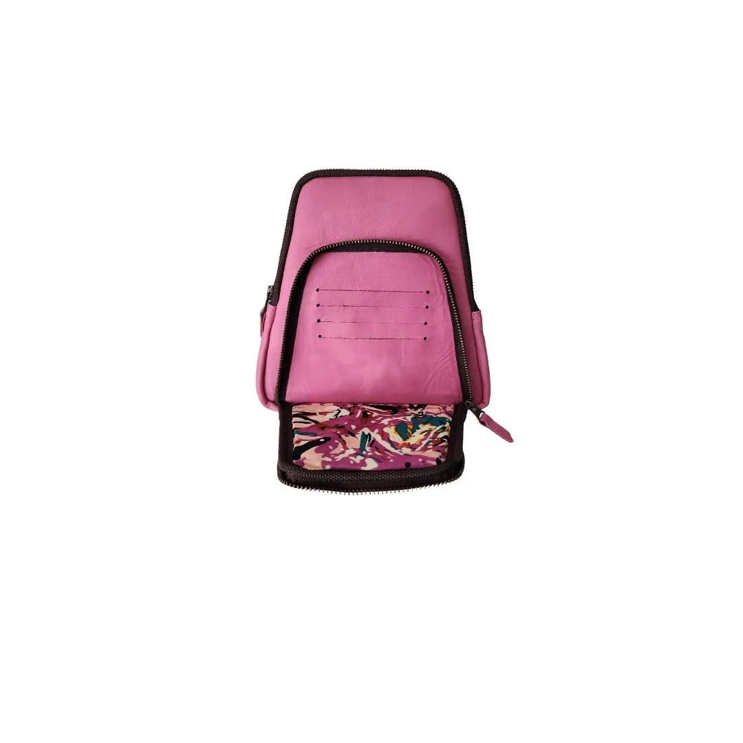 Alpha Belt/Crossbody Bag - All Leather Exterior - Pink