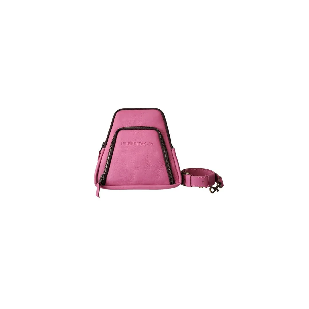 Alpha Belt/Crossbody Bag - All Leather Exterior - Pink