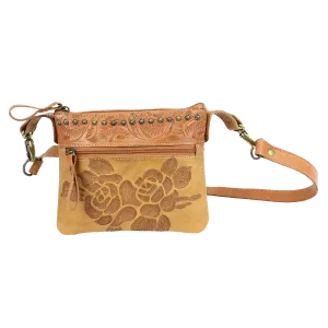 American West Handbag Texas Rose Collection: Crossbody Hip Bag