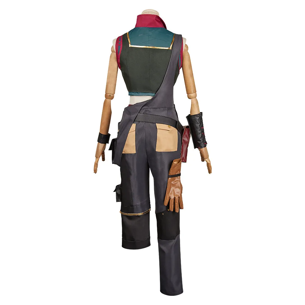 Arcane League of Legends Season 2 Jinx Cosplay Costume Female Black Green Outfits Halloween Carnival Suit