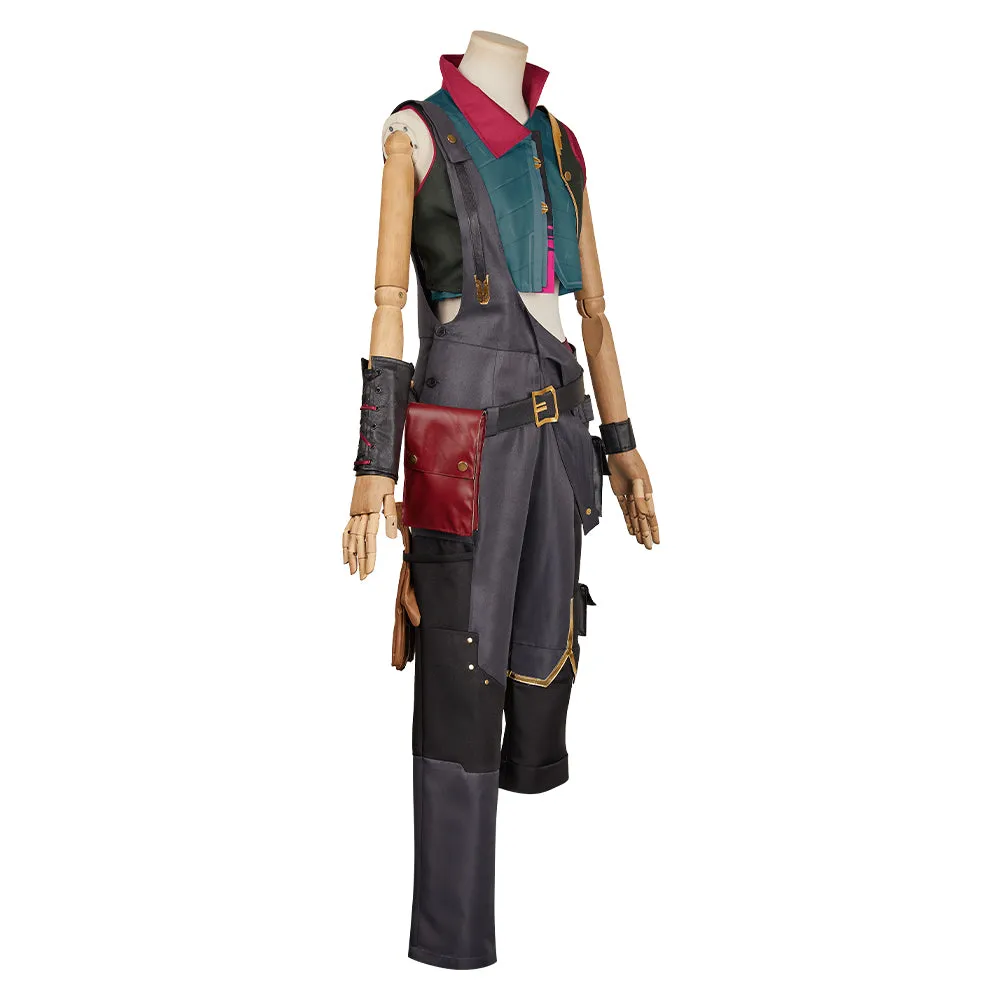 Arcane League of Legends Season 2 Jinx Cosplay Costume Female Black Green Outfits Halloween Carnival Suit