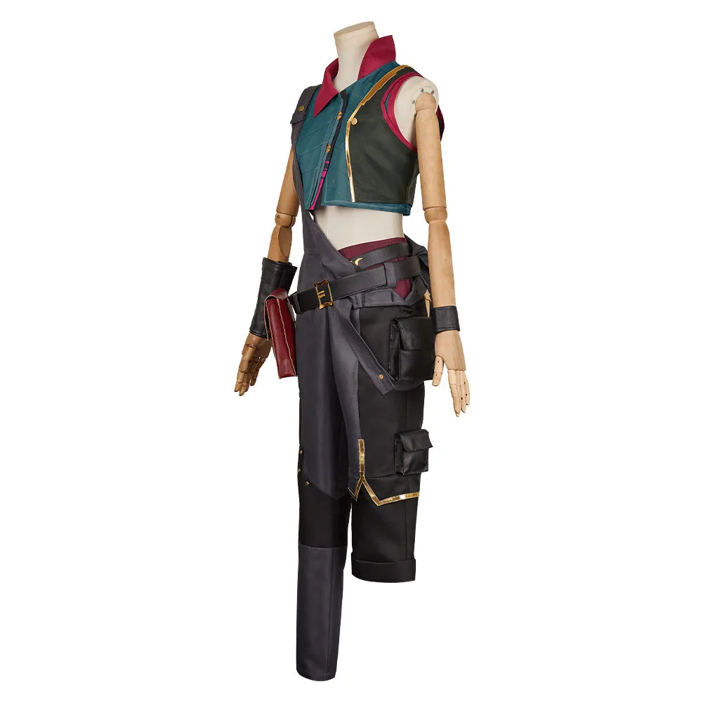 Arcane League of Legends Season 2 Jinx Cosplay Costume Female Black Green Outfits Halloween Carnival Suit