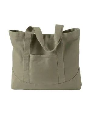 Authentic Pigment Pigment-Dyed Large Canvas Tote | Khaki Green