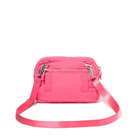 BAGGALLINI TRZ419 HOT PINK PUFF TRIPLE ZIP BAGG