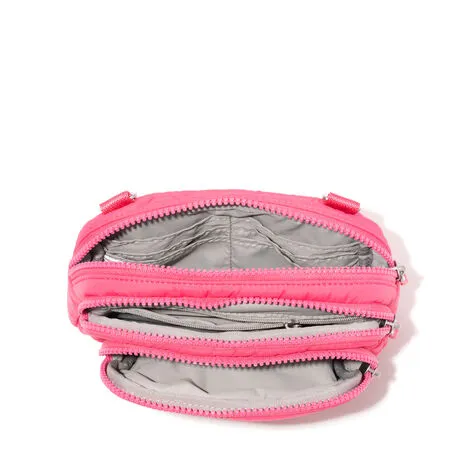 BAGGALLINI TRZ419 HOT PINK PUFF TRIPLE ZIP BAGG