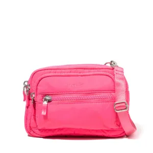 BAGGALLINI TRZ419 HOT PINK PUFF TRIPLE ZIP BAGG