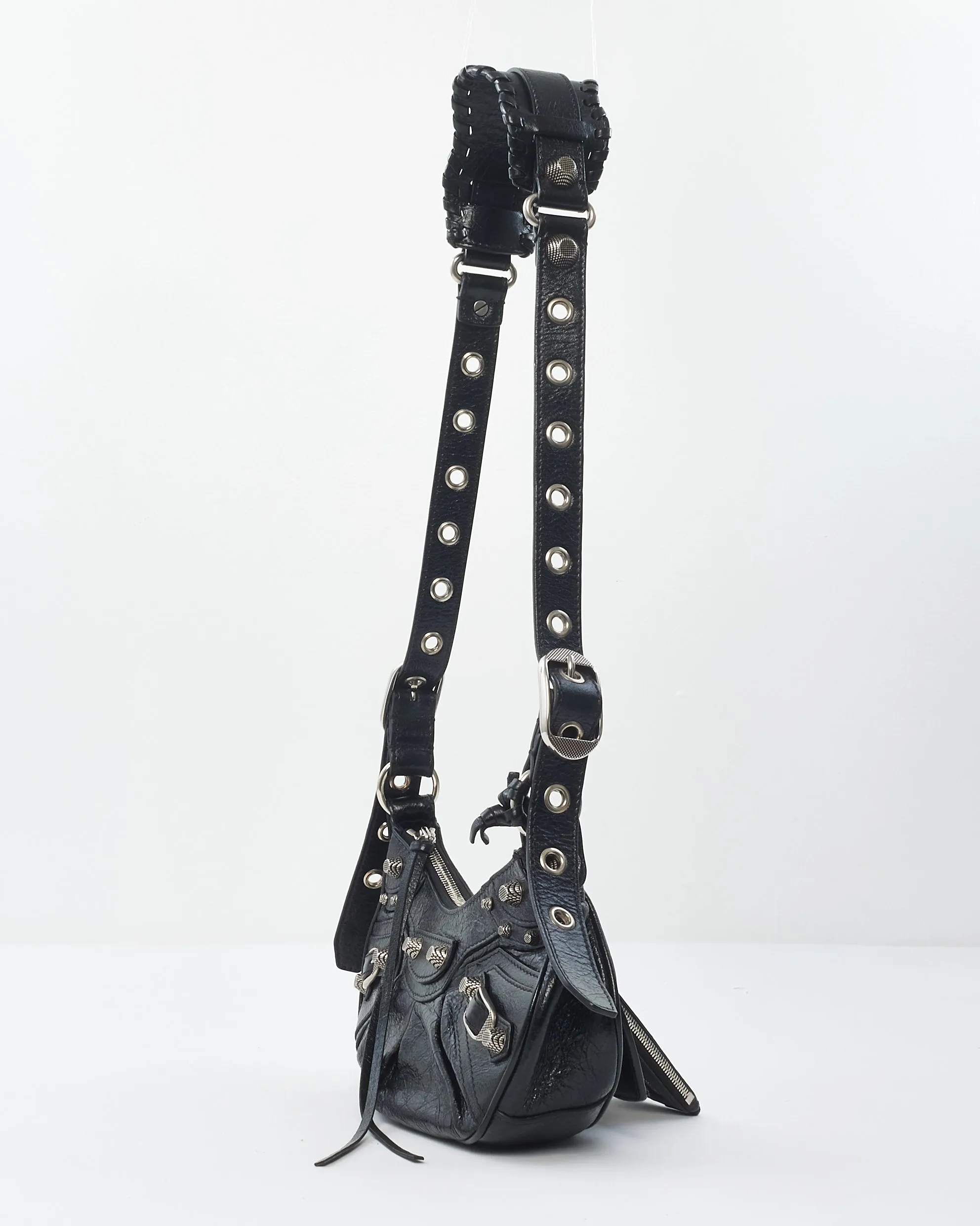 Balenciaga Black Leather Cagole XS Crossbody Bag