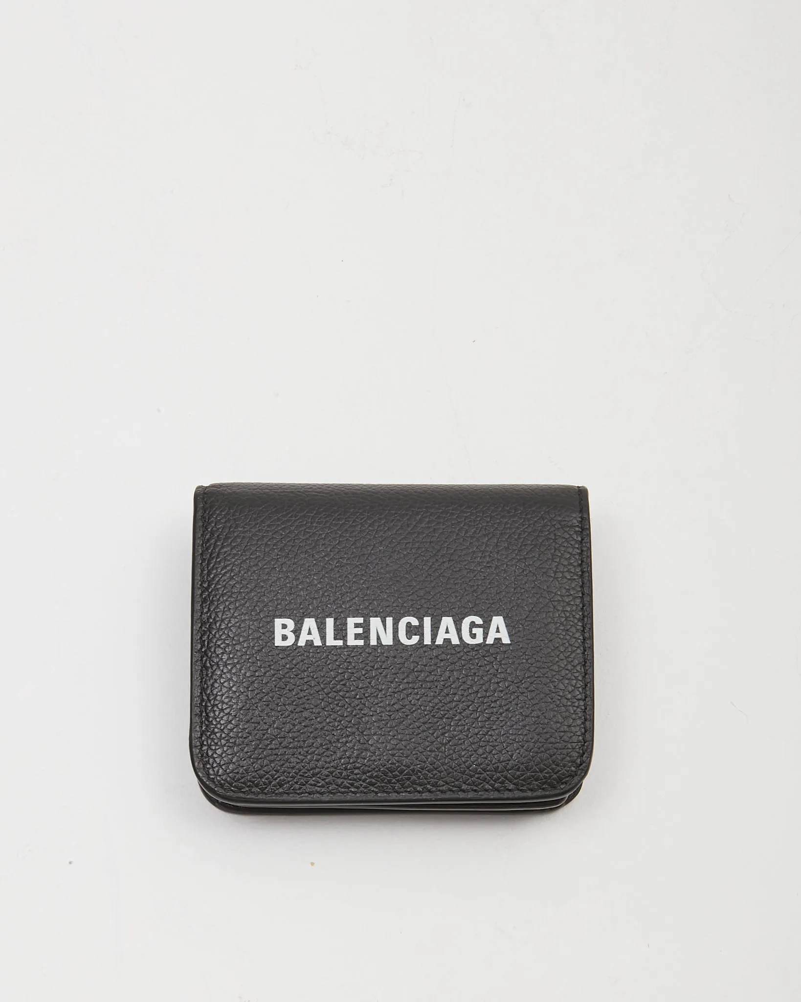 Balenciaga Black Leather Mini Cash Wallet On Chain