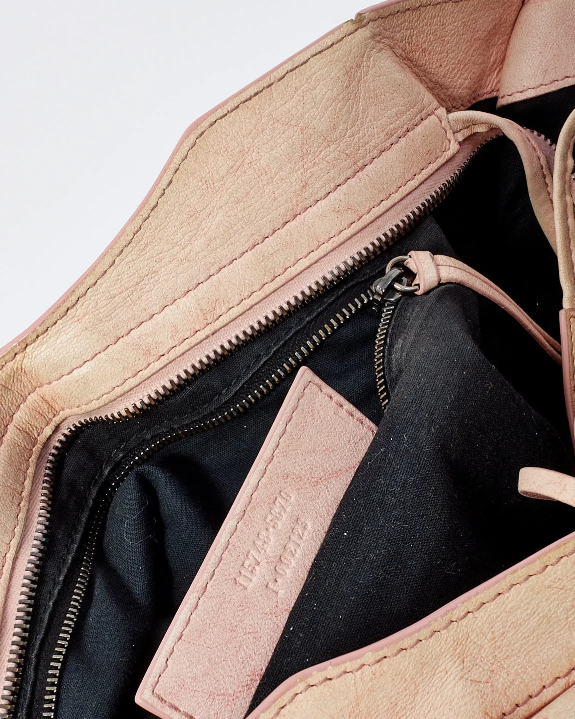 Balenciaga Pink Leather City Bag with Hammered Studs
