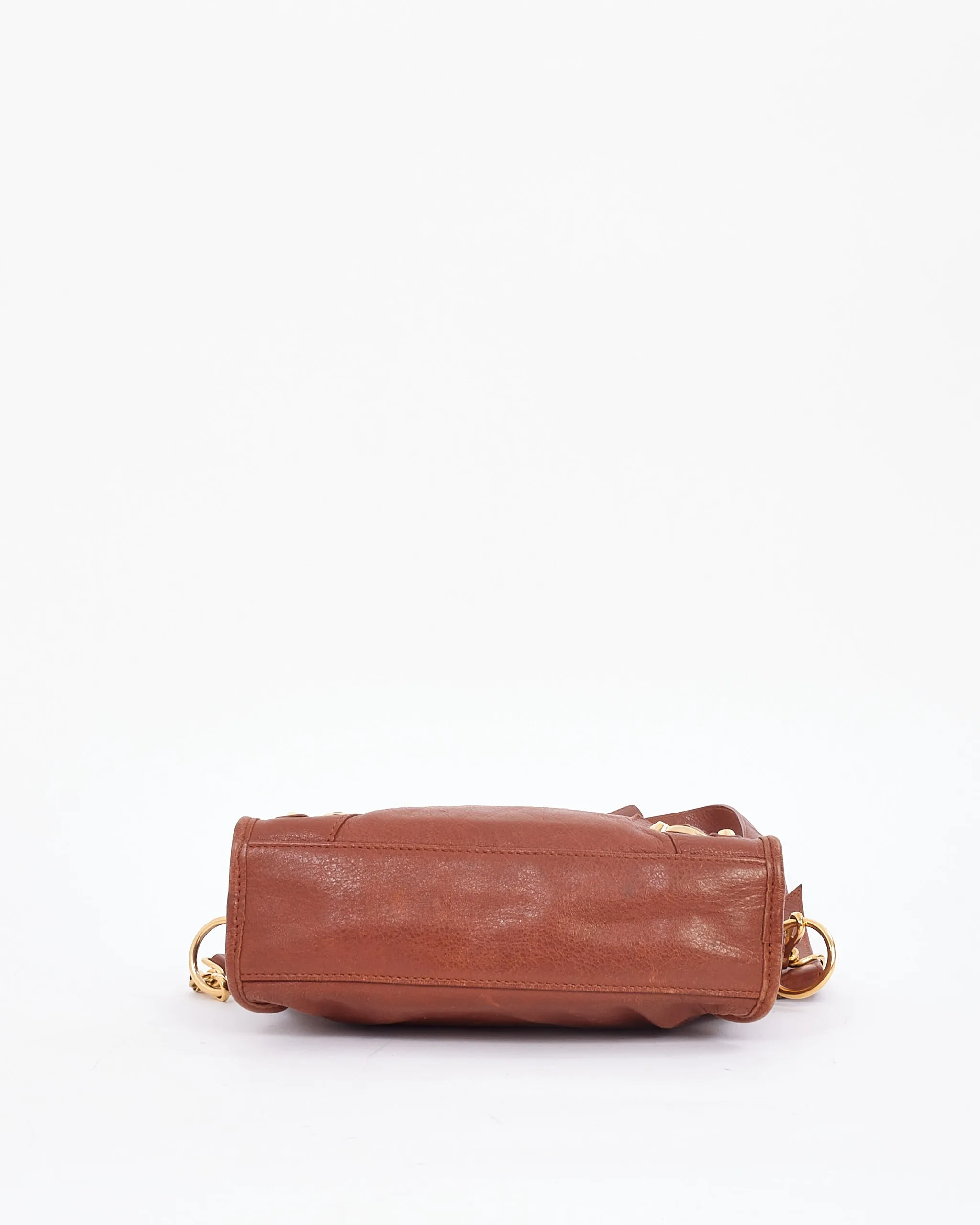 Balenciaga Tan Leather Motocross Classic Mini City Bag