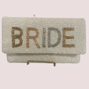 BEADED TWO TONED BRIDE HANDBAG