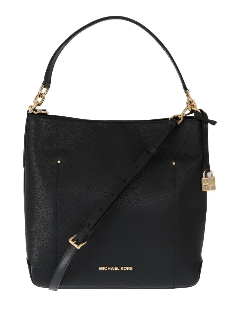 Black HAYES Leather Bucket Shoulder Bag
