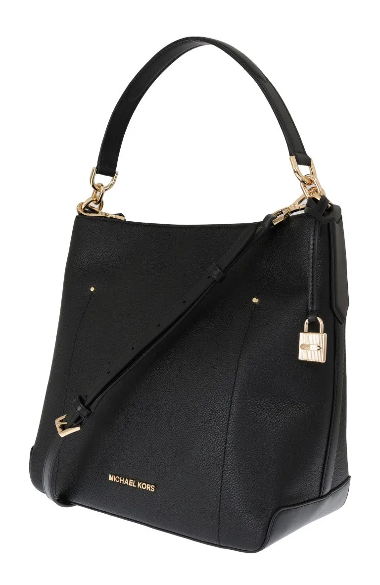 Black HAYES Leather Bucket Shoulder Bag