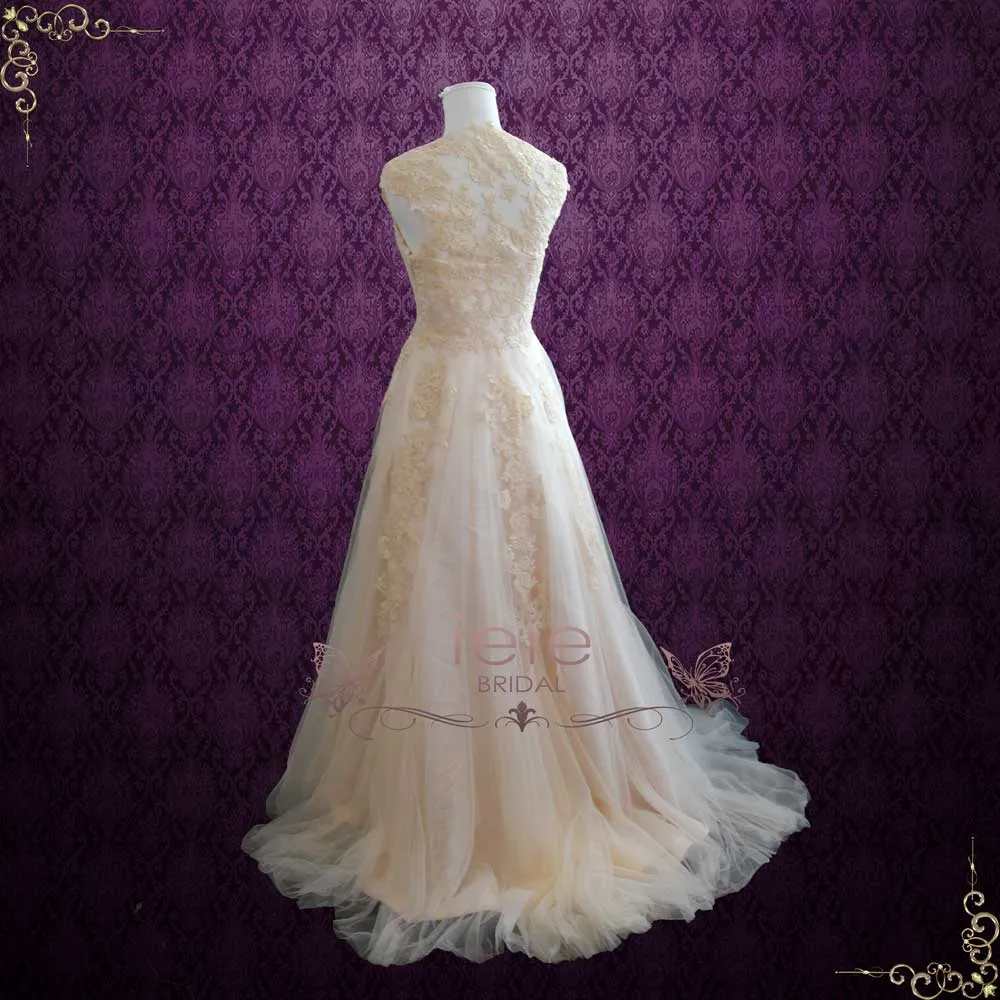 Blush Boho Lace Wedding Dress KORYNNE