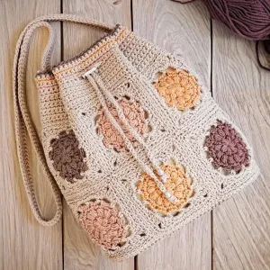 Bohemian Blossom Patchwork Drawstring Bag