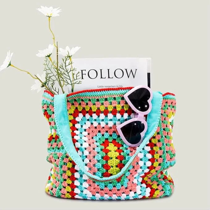 Bohemian Crochet Knit Totes  - 16 Colors
