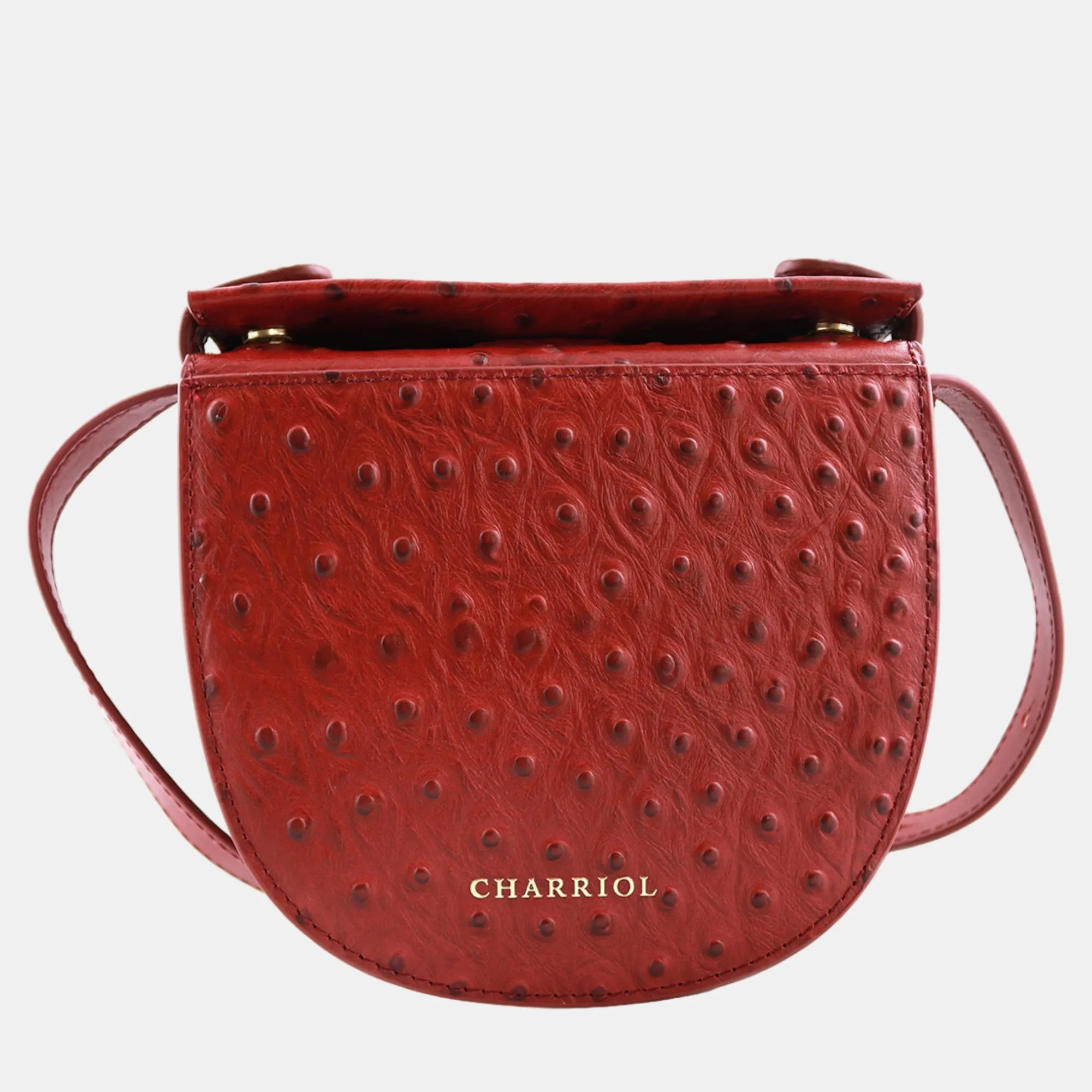 Bordeaux Leather Passion Ostrich Crossbody