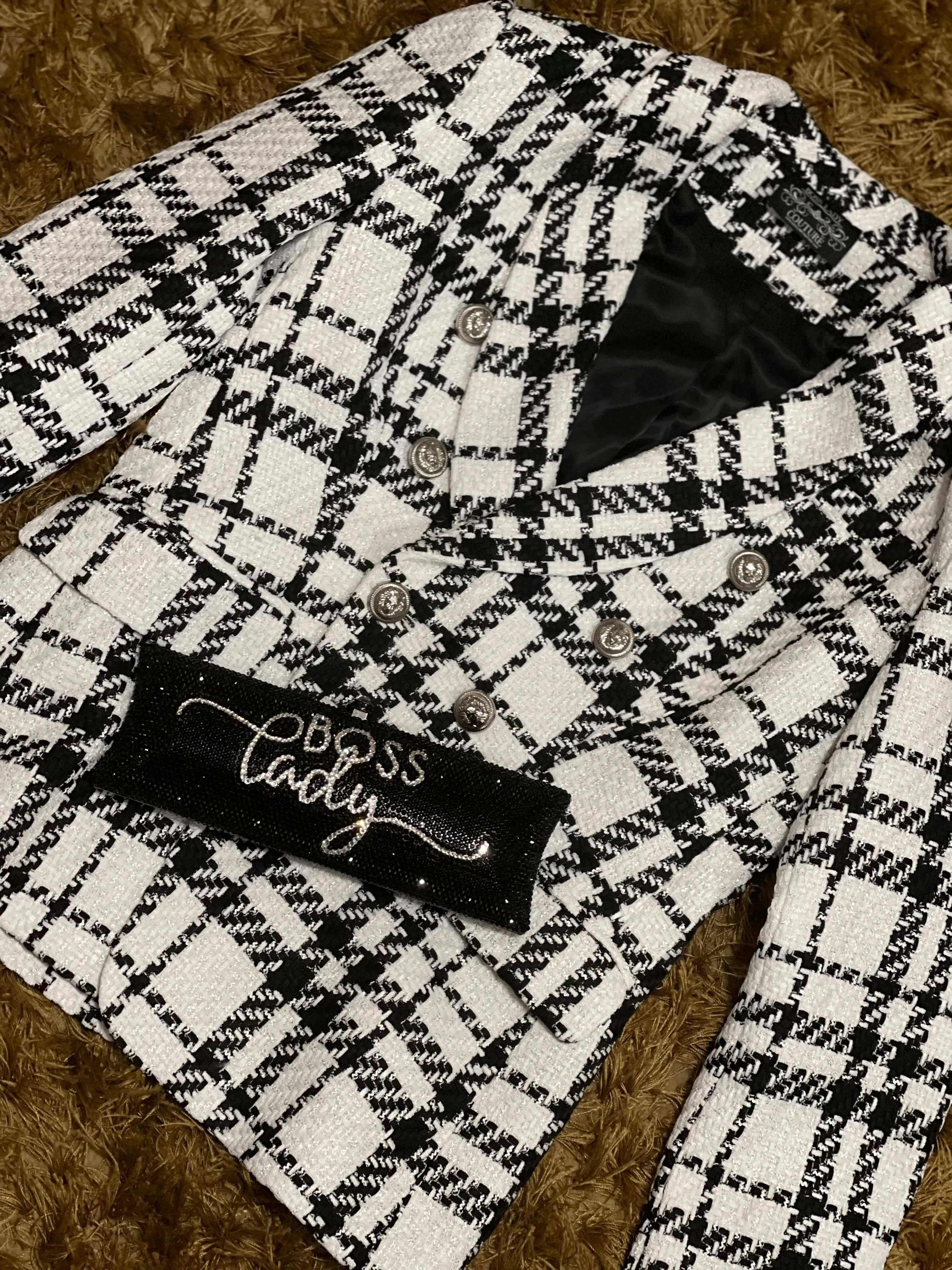“BOSS LADY” CLUTCH BLACK/SILVER