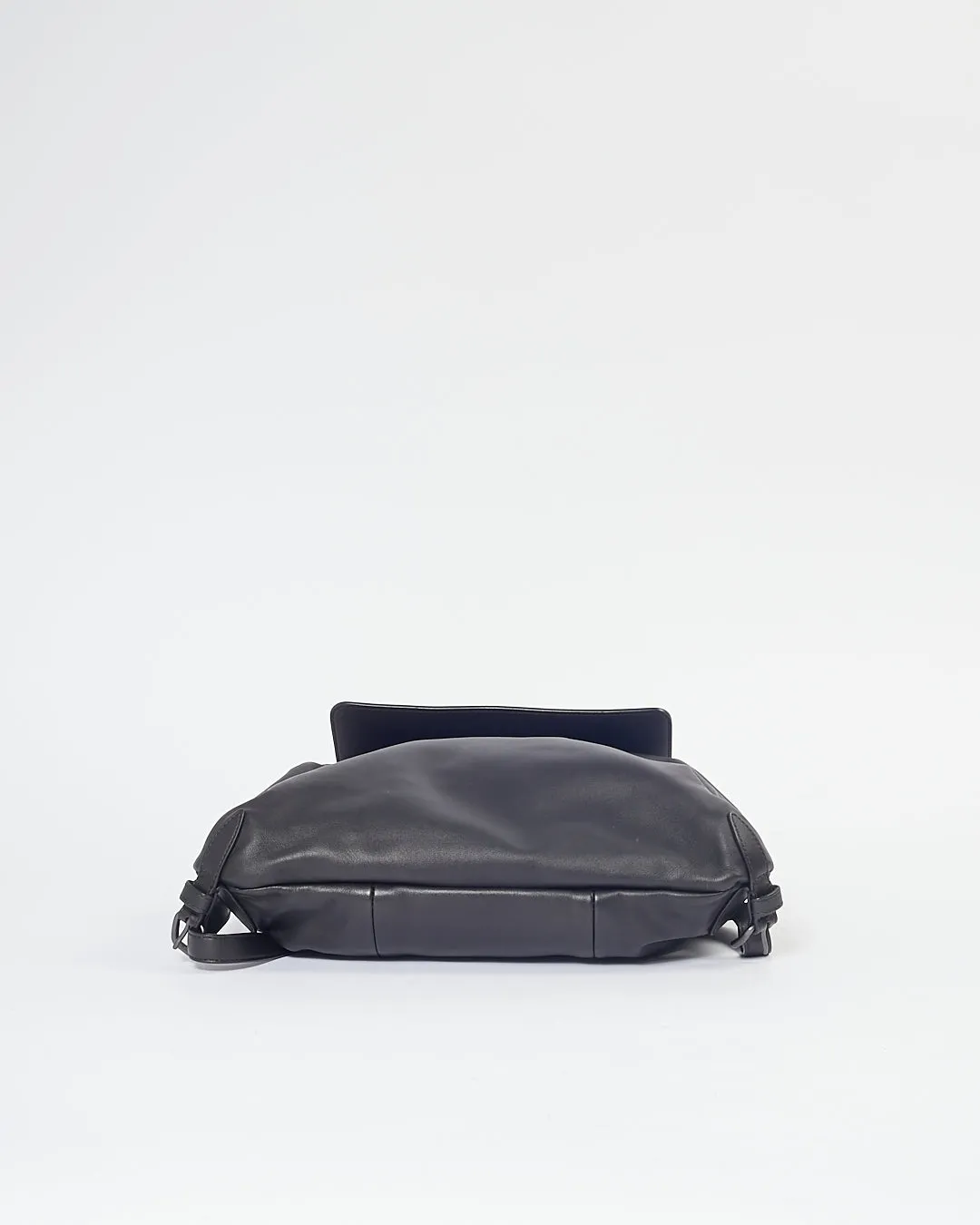 Bottega Veneta Black Leather Intrecciato Detail Backpack Bag