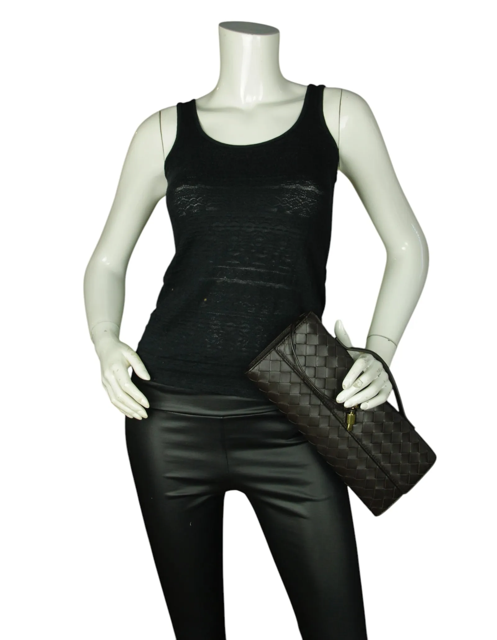Bottega Veneta Brown Intrecciato Long Andiamo Clutch