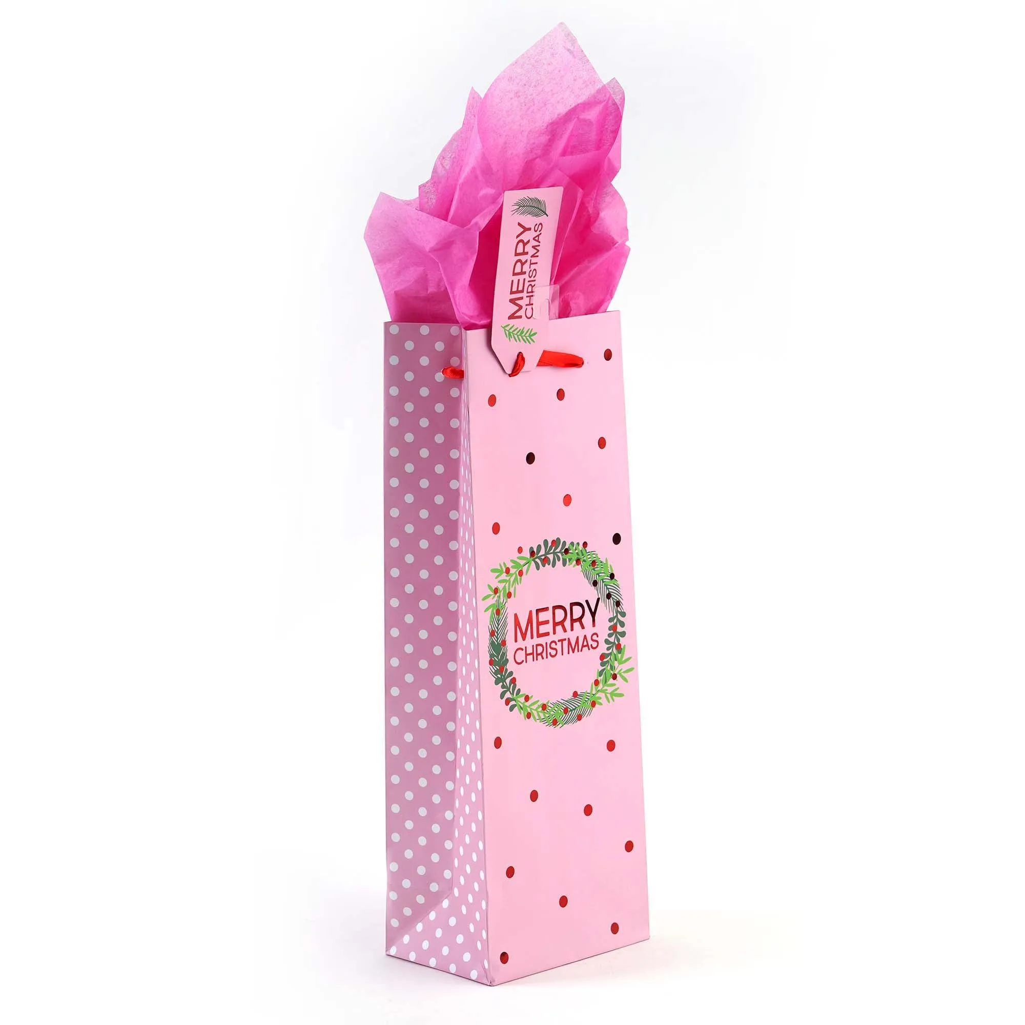 Bottle Pink Christmas Hot Stamp Bag, 4 Designs