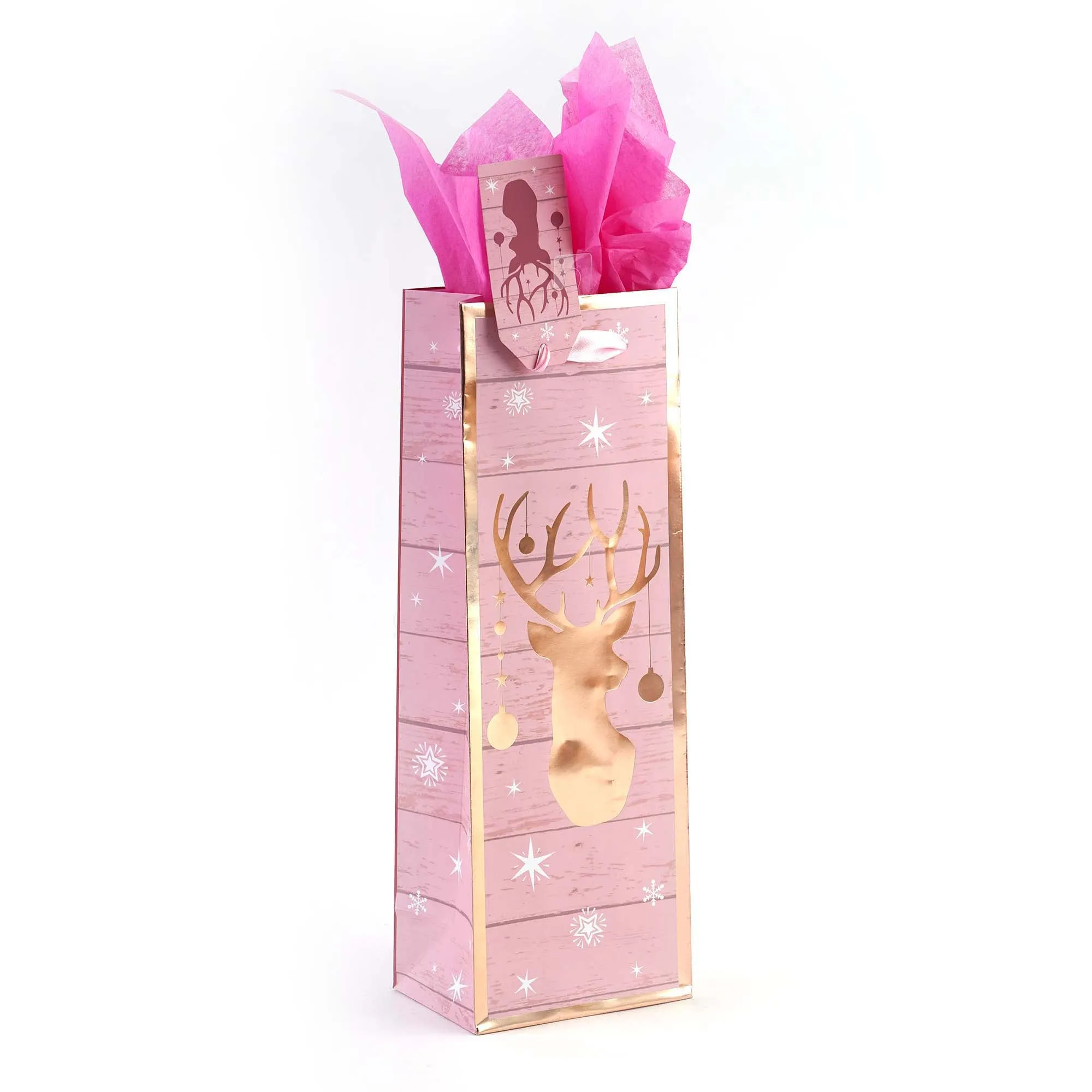 Bottle Pink Christmas Hot Stamp Bag, 4 Designs