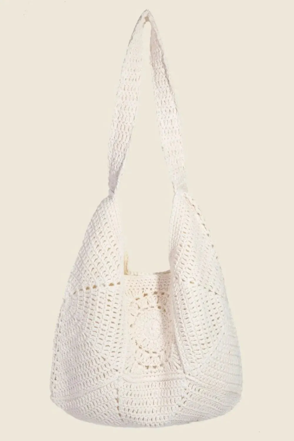 Braided Panels Shoulder Tote Bag