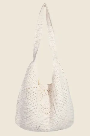 Braided Panels Shoulder Tote Bag
