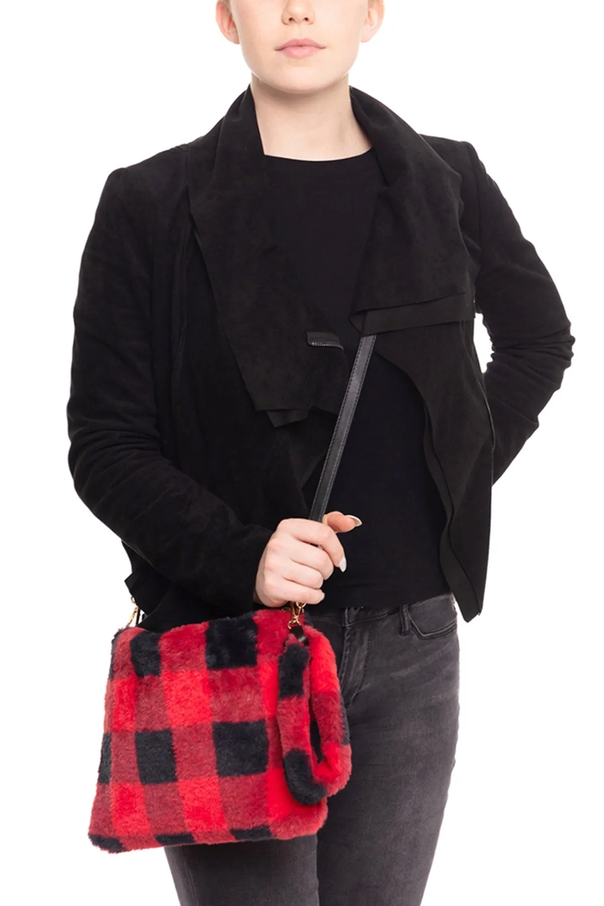 Buffalo Plaid Wristlet Clutch Crossbody Bag Red - Pack of 6