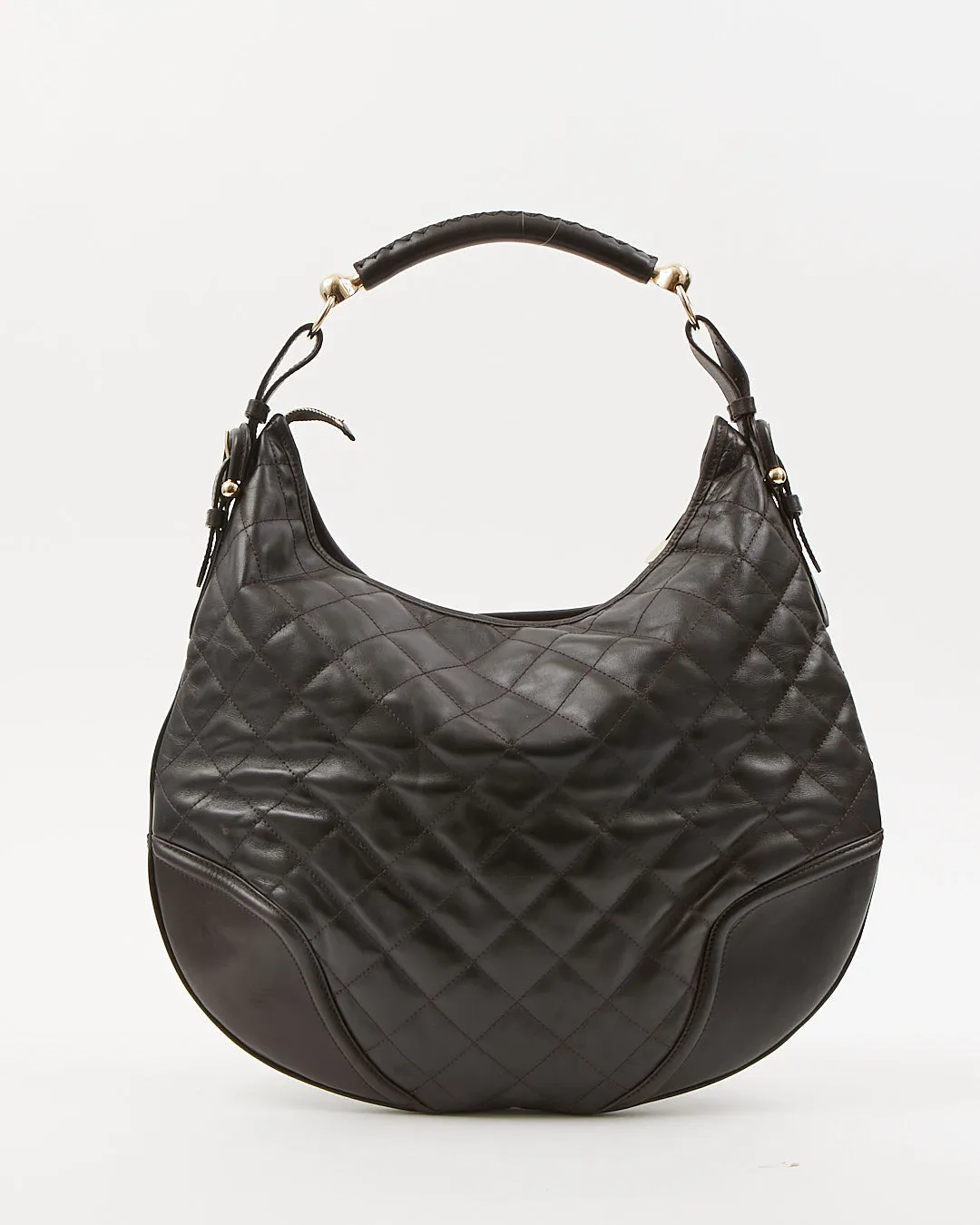 Burberry Brown Leather Quilted Shoulder Bag