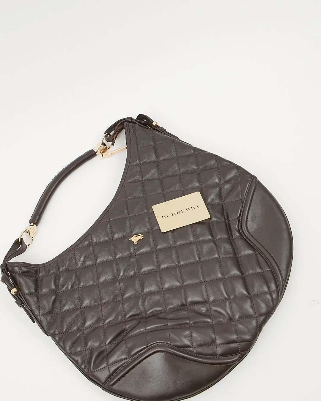 Burberry Brown Leather Quilted Shoulder Bag