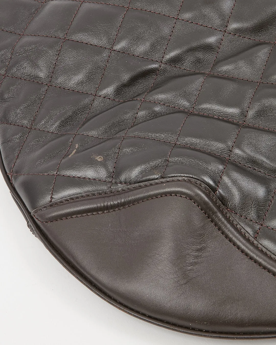 Burberry Brown Leather Quilted Shoulder Bag