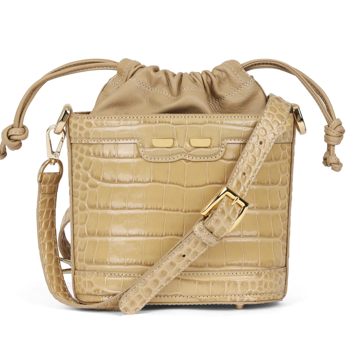 Byrd Bucket in Hazelnut Croc
