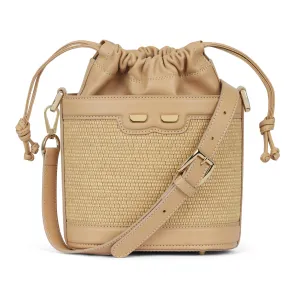 Byrd Bucket in Raffia and Tan