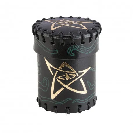 Call of Cthulhu RPG: Black & Green-golden Leather Dice Cup