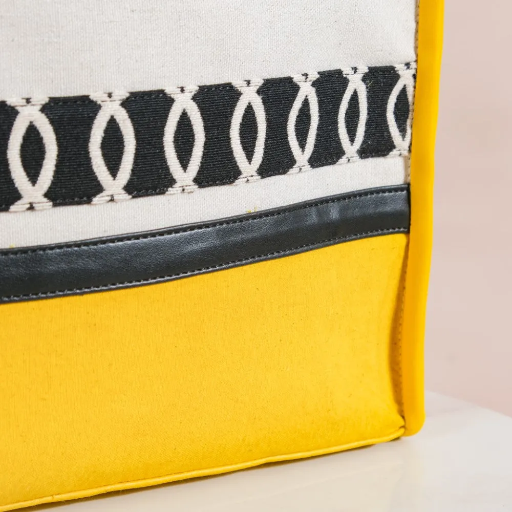 Canvas Cotton Tote Bag Yellow Set Of 2