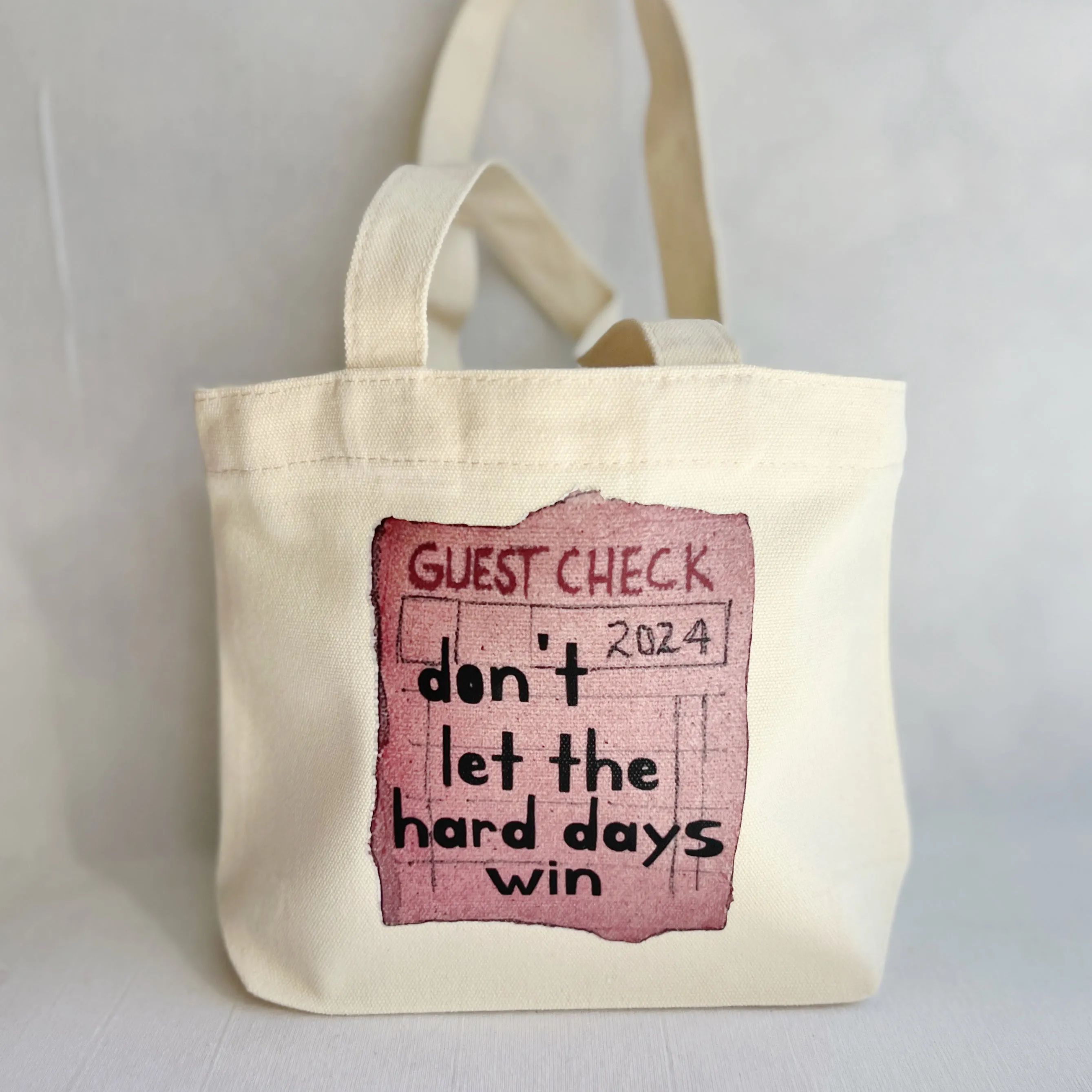 Canvas Mini Tote Bag - Don't Let the Hard Days Win