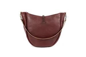 CELESTE LEATHER HOBO BAG - LARGE - MERLOT