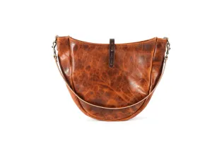 CELESTE LEATHER HOBO BAG - MEDIUM - PEANUT BISON